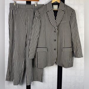Everlane Black and White Checkered Suit